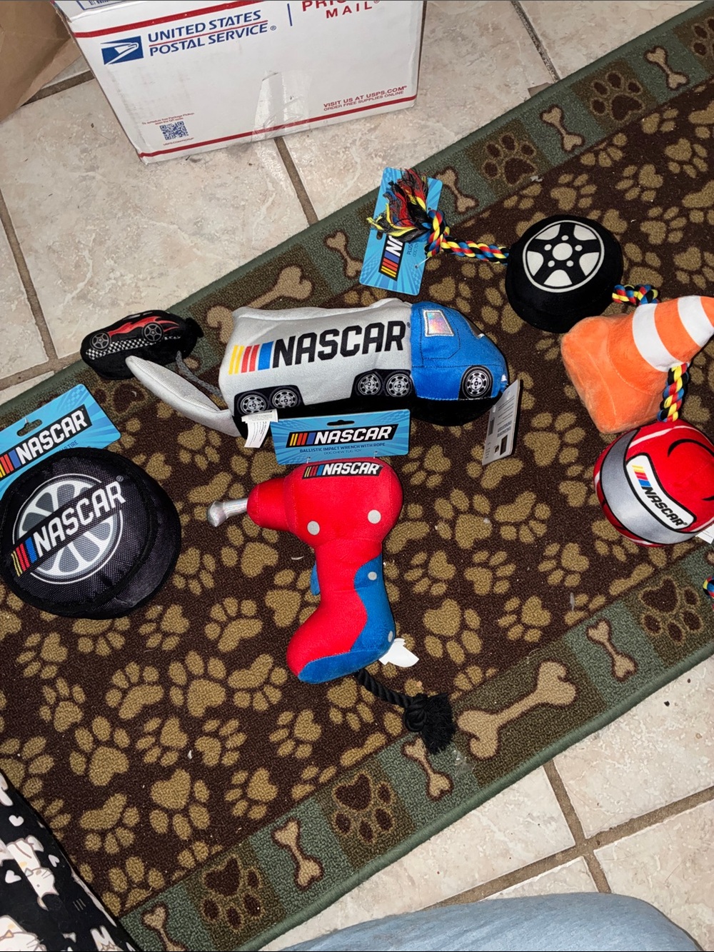 Nascar Plush Racing Toy Set in Red, Blue, Orange, Black, White